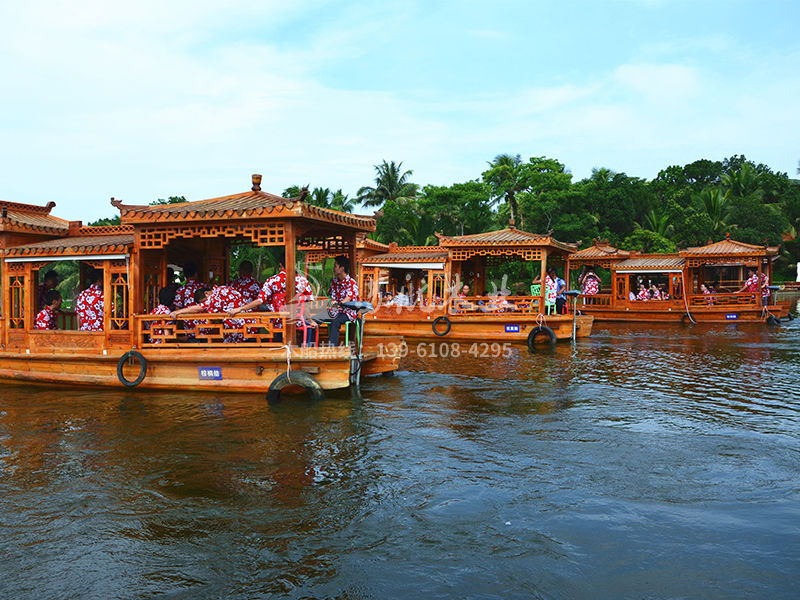 西雙版納觀光旅游木船 湄公河電動游覽船