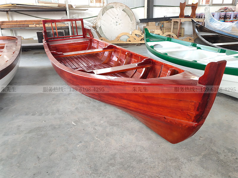 公園手劃船訂制廠家 情侶雙人家庭式劃槳尖頭木船